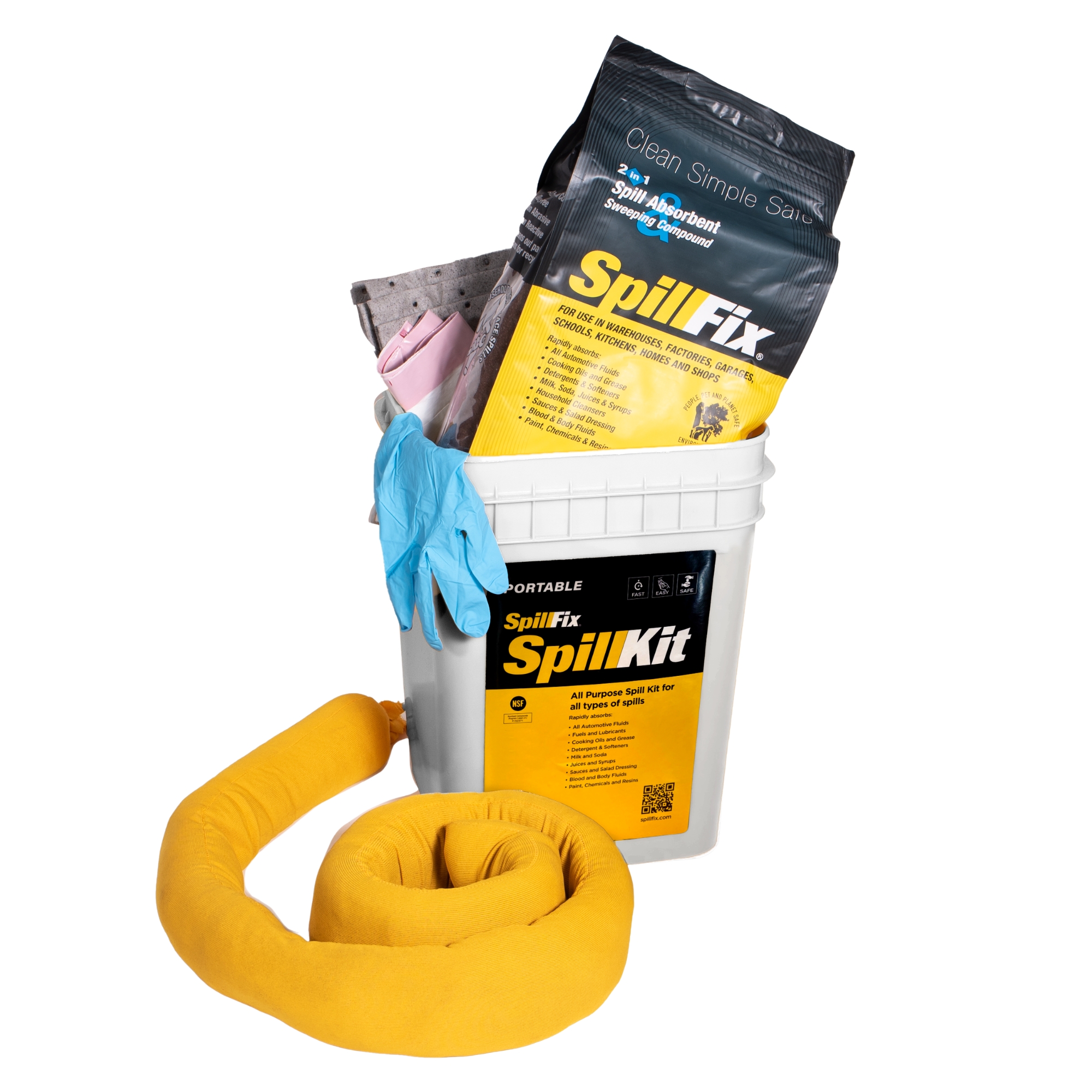 Spill Kit 4Gal Bucket with Spillfix 9L Pouch 1 Spill Kit 4Gal Bucket with Spillfix 9L Pouch